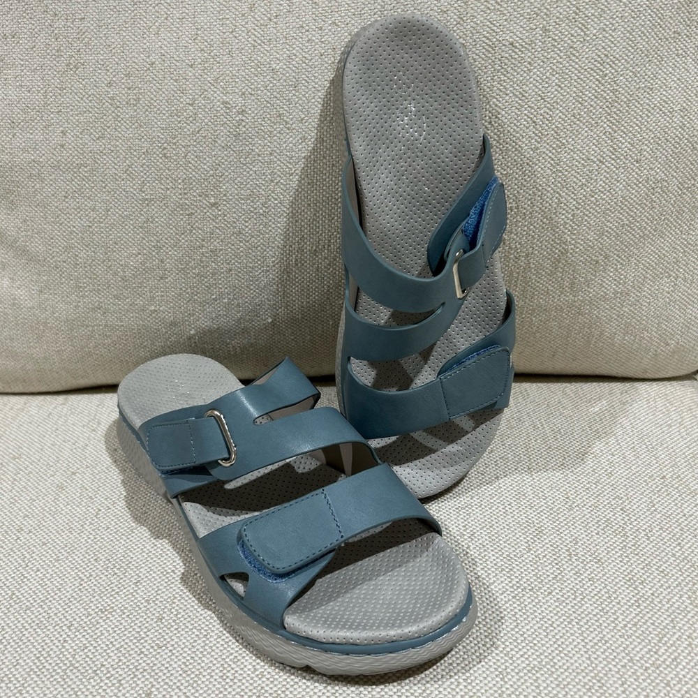 Flexus by Spring Step Maurice Blue Comfort Slide Sandal Women Size 39 US 8.5 NIB